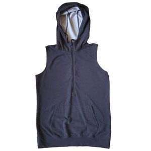 Nike Obsessed Half Zip Sleeveless Hoodie Womens M Gray Activewear Hooded Vest